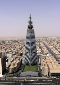 Faisaliyah Tower in Riyadh, the first skyscraper built in Saudi Arabia by SBG