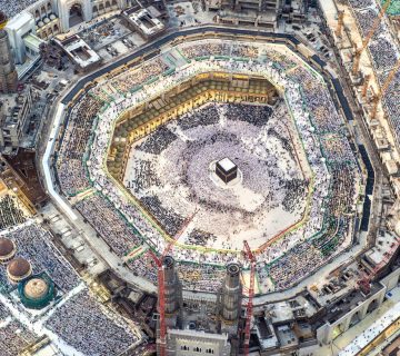 Panoramic view of the largest mosque expansion project